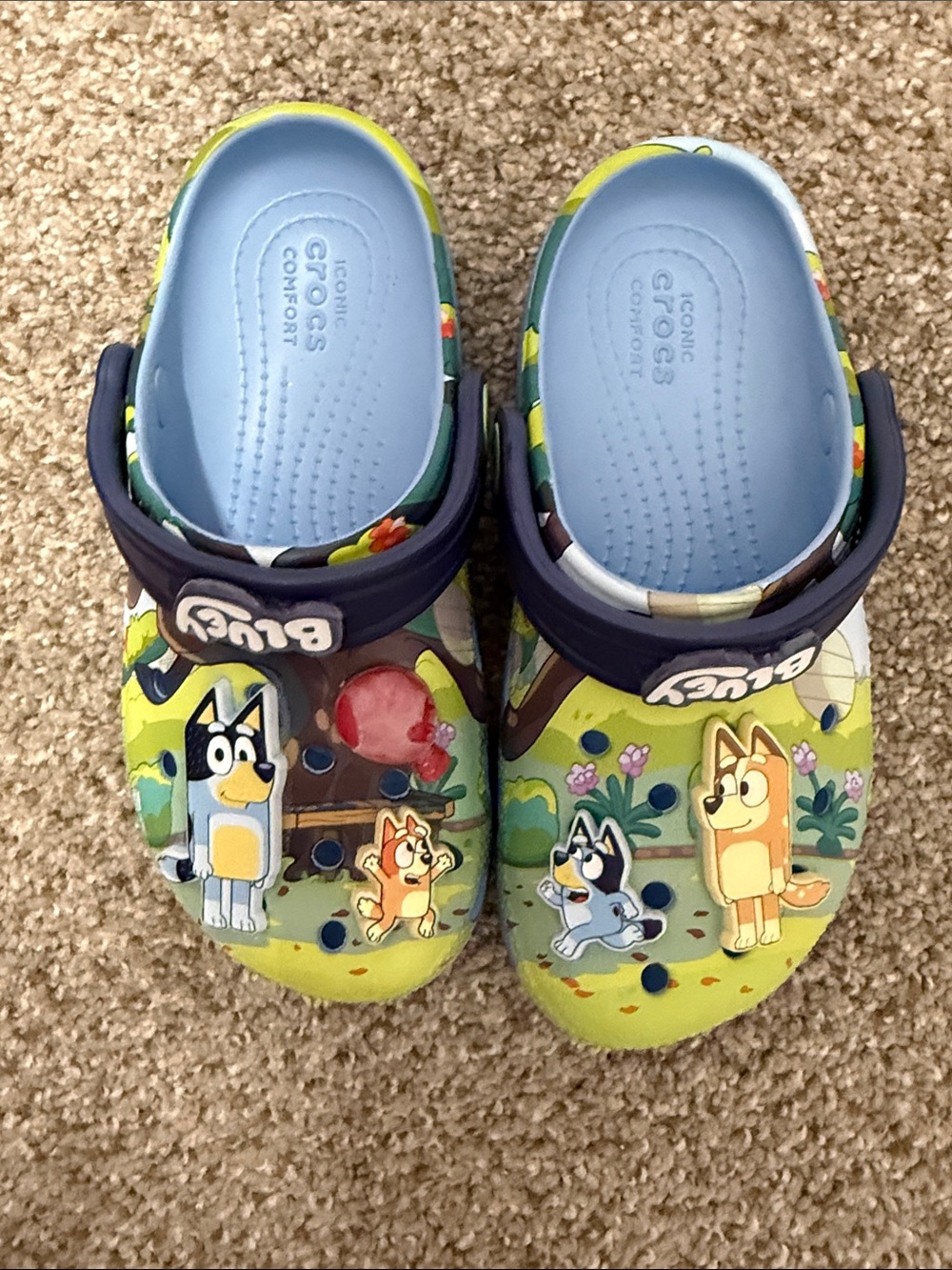 CROCS Kids Bluey Yellow & Light Blue Cartoon Clogs